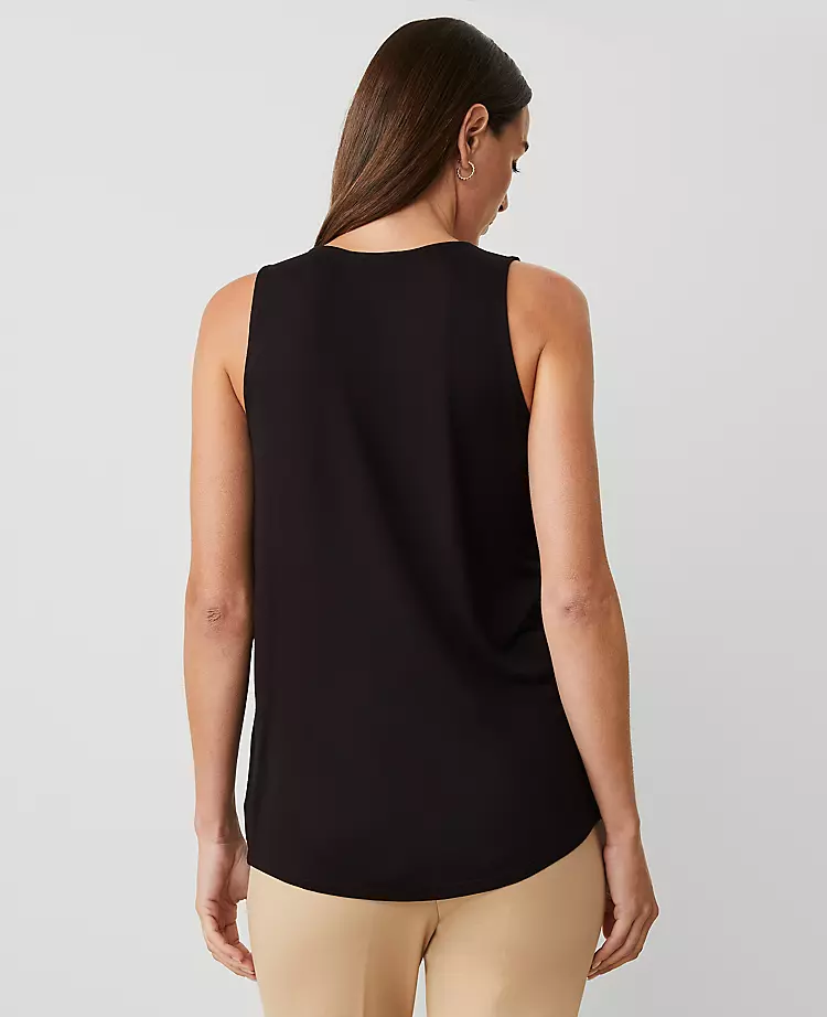 Petite Mixed Jersey Tank Black 4 Petite Mixed Jersey Tank Black - Image 2