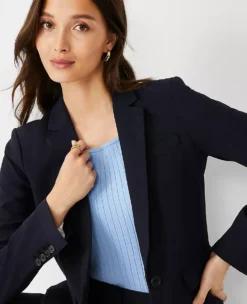 The One-Button Blazer In Seasonless Stretch -Anntaylor Shop 441032 0352 ALT2