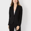 The One-Button Blazer In Seasonless Stretch Core Black -Anntaylor Shop 441032 6600