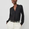Petite Camp Shirt Black -Anntaylor Shop 445586 2222