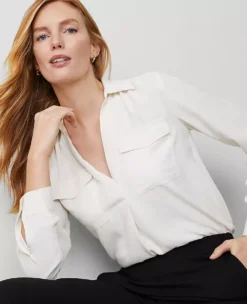 Camp Shirt Winter White 7 Camp Shirt Winter White -Anntaylor Shop 476425 9192 ALT2
