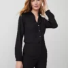 Satin Essential Shirt Black -Anntaylor Shop 483334 2222