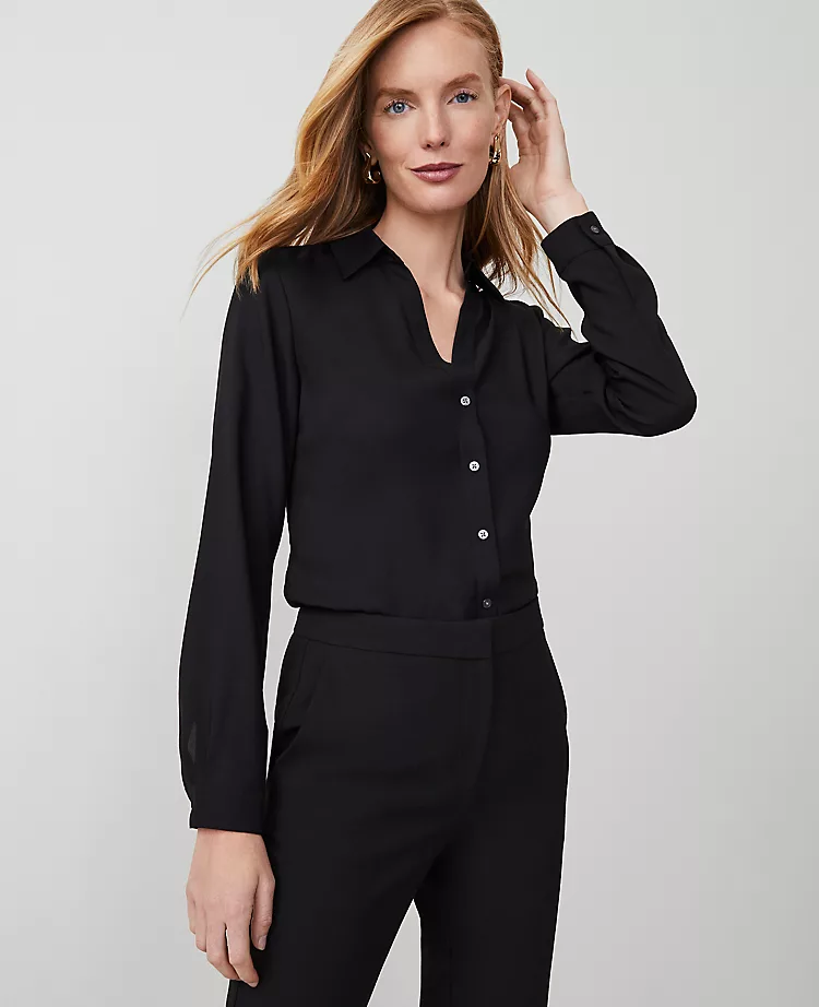 Satin Essential Shirt Black 3 Satin Essential Shirt Black