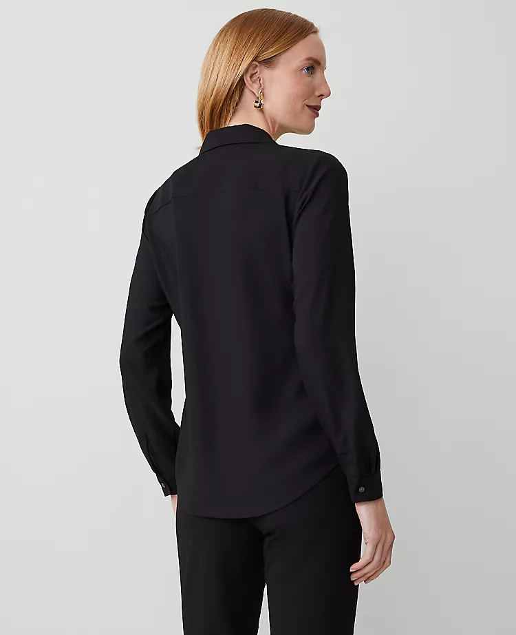 Satin Essential Shirt Black 4 Satin Essential Shirt Black - Image 2