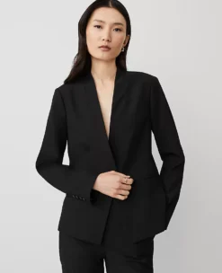 The Cutaway Blazer In Bi-Stretch Black
