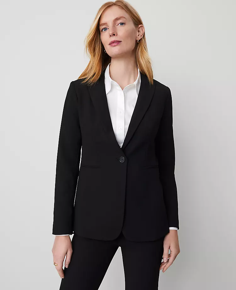 The Long One-Button Blazer In Bi-Stretch 3 The Long One-Button Blazer In Bi-Stretch