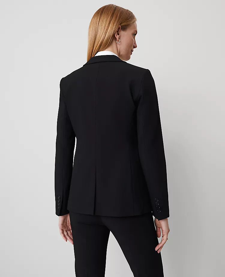 The Long One-Button Blazer In Bi-Stretch Black 4 The Long One-Button Blazer In Bi-Stretch Black - Image 2