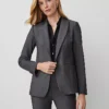 The Long One-Button Blazer In Bi-Stretch Dark Grey -Anntaylor Shop 495409 6086