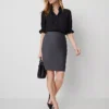 The Pencil Skirt In Bi-Stretch Dark Grey 2 The Pencil Skirt In Bi-Stretch Dark Grey -Anntaylor Shop 504517 6086