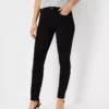 Petite Mid Rise Skinny Jeans In Jet Black Wash Jet Black Wash