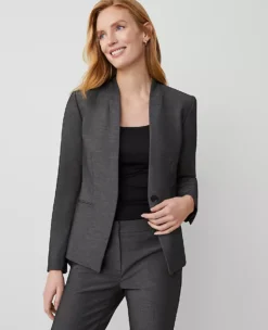 The Cutaway Blazer In Bi-Stretch Dark Grey