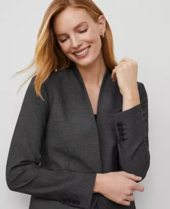 The Cutaway Blazer In Bi-Stretch Dark Grey -Anntaylor Shop 517416 6086 ALT2 1