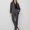 The Side Zip Straight Pant In Bi-Stretch Dark Grey -Anntaylor Shop 519831 6086