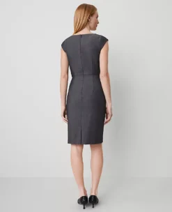 The Scoop Neck Dress In Bi-Stretch Dark Grey 6 The Scoop Neck Dress In Bi-Stretch Dark Grey -Anntaylor Shop 525370 6086 ALT1