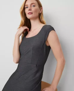 The Scoop Neck Dress In Bi-Stretch Dark Grey 7 The Scoop Neck Dress In Bi-Stretch Dark Grey -Anntaylor Shop 525370 6086 ALT2