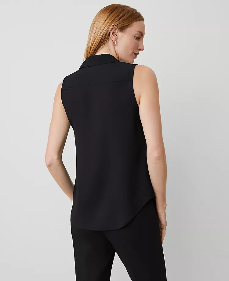 Petite Sleeveless Essential Shirt Black 4 Petite Sleeveless Essential Shirt Black - Image 2