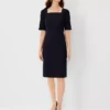 The Square Neck Sheath Dress In Seasonless Stretch 1 The Square Neck Sheath Dress In Seasonless Stretch -Anntaylor Shop 536511 0352