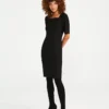 The Square Neck Sheath Dress In Seasonless Stretch Core Black 2 The Square Neck Sheath Dress In Seasonless Stretch Core Black -Anntaylor Shop 536511 6600