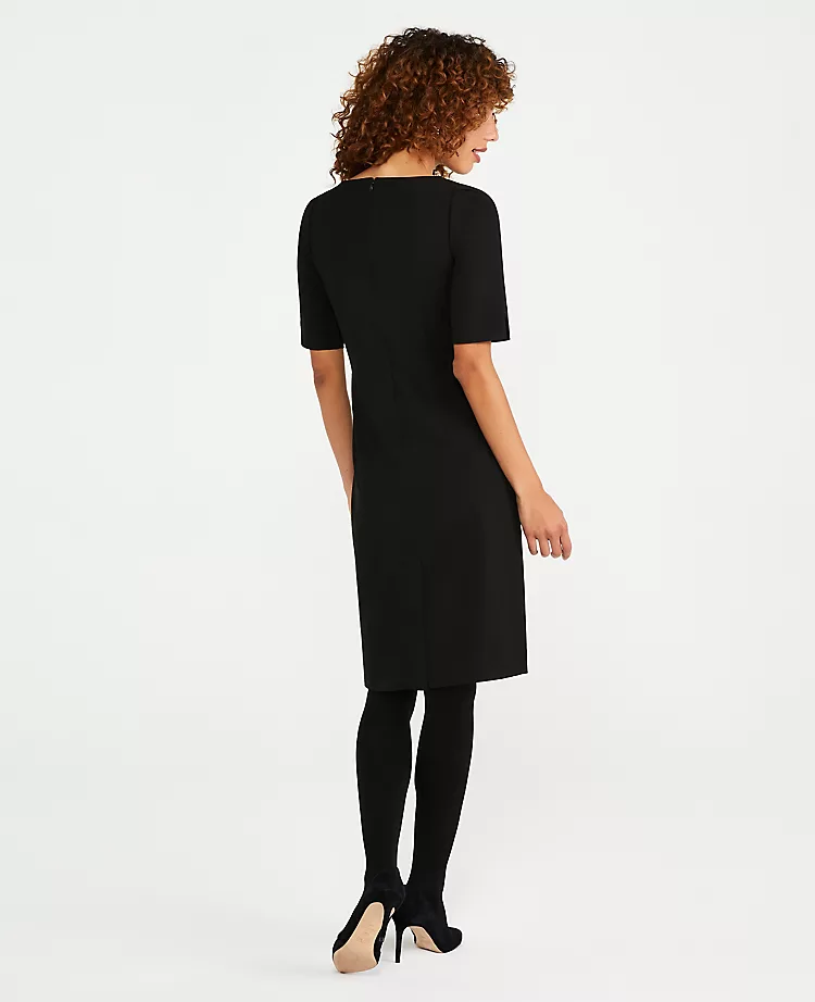 The Petite Square Neck Sheath Dress In Seasonless Stretch Core Black 4 The Petite Square Neck Sheath Dress In Seasonless Stretch Core Black - Image 2