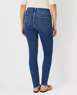 Curvy Sculpting Pocket Mid Rise Skinny Jeans In Mid Stone Wash 5 Curvy Sculpting Pocket Mid Rise Skinny Jeans In Mid Stone Wash -Anntaylor Shop 549445 4484 ALT1