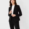 The One-Button Blazer In Double Knit Black -Anntaylor Shop 572332 2222 1