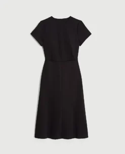 The Midi Flare Dress In Double Knit Black -Anntaylor Shop 572342 2222 MKTGS1