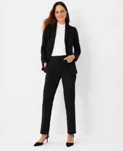 The Pintucked Straight Leg Pant In Double Knit Black -Anntaylor Shop 572456 2222 ALT2 1