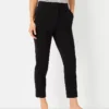 The Petite Pintucked Ankle Pant In Double Knit Black