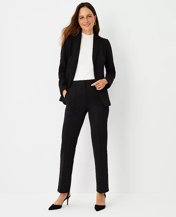 The Petite Pintucked Straight Leg Pant In Double Knit Black 5 The Petite Pintucked Straight Leg Pant In Double Knit Black - Image 3