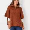 Ribbed Zip Poncho Sweater -Anntaylor Shop 577916 7123