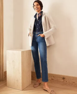 Sculpting Pocket Mid Rise Taper Jeans In Classic Indigo Wash -Anntaylor Shop 578357 0698 MKTG2