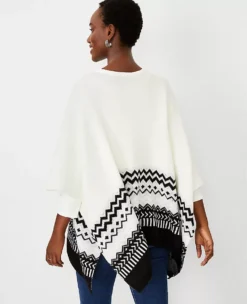 Shimmer Fair Isle Poncho Sweater -Anntaylor Shop 583213 9192 ALT1