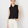 Petite Sleeveless Camp Shirt Black 1 Petite Sleeveless Camp Shirt Black -Anntaylor Shop 589109 2222