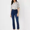 Sculpting Pocket High Rise Boot Crop Jeans In Refined Dark Indigo Wash -Anntaylor Shop 591606 3752
