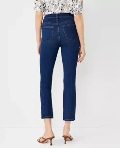 Sculpting Pocket High Rise Boot Crop Jeans In Refined Dark Indigo Wash -Anntaylor Shop 591606 3752 ALT1