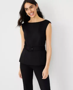 The Belted Top In Double Knit