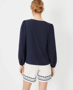 Split Neck Popover -Anntaylor Shop 592602 1362 ALT1