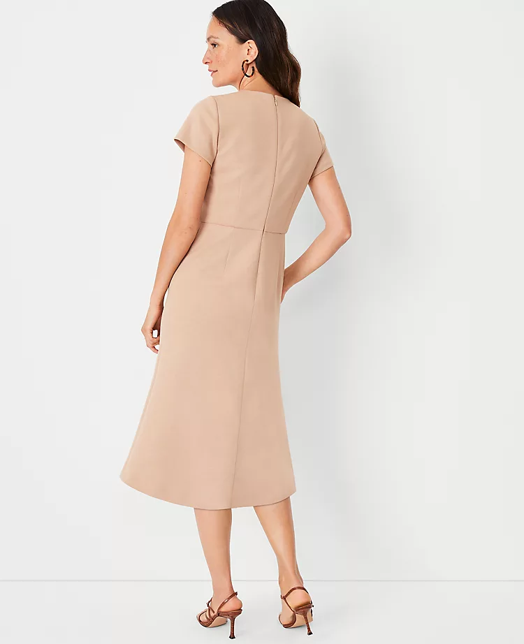 The Flare Dress In Double Knit Natural Camel 4 The Flare Dress In Double Knit Natural Camel - Image 2
