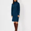 Ribbed Cashmere Turtleneck Dress