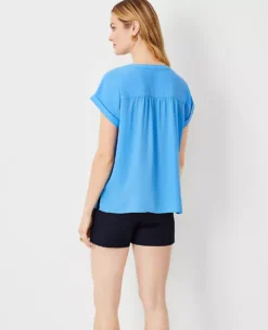 Petite Drop Shoulder Popover -Anntaylor Shop 594863 1615 ALT1