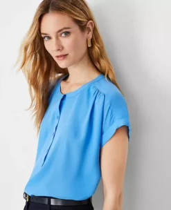 Petite Drop Shoulder Popover -Anntaylor Shop 594863 1615 ALT2