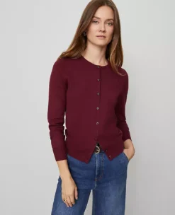 Petite Ann Cardigan Windsor Wine