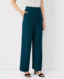 The Petite Wide-Leg Pant In Airy Wool Blend - Curvy Fit Ominous Teal