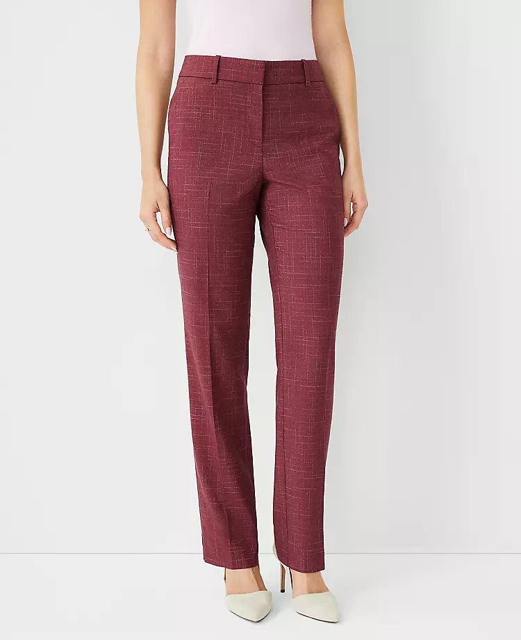 The Petite Sophia Pant In Cross Weave - Curvy Fit Plum Rose 3 The Petite Sophia Pant In Cross Weave - Curvy Fit Plum Rose