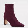 Blade Heel Stretch Faux Suede Booties