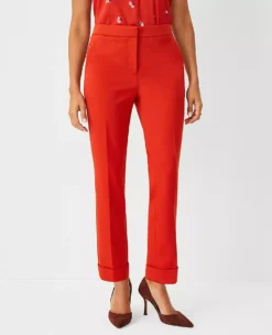 The Petite High Waist Everyday Ankle Pant In Double Knit - Curvy Fit Firecracker Orange