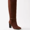 High Heel Suede Buckle Boots -Anntaylor Shop 597204 7043