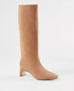 Suede Blade Heel Boots