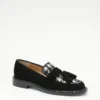 Houndstooth Print Chunky Tassel Suede Loafers -Anntaylor Shop 597224 2222