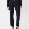 Sculpting Pocket Mid Rise Taper Jeans In Rinse Wash -Anntaylor Shop 597307 6147